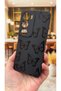 Vivo Y19S Compatible Black Butterfly Patterned Silicone Shock-Absorbing Classic Protective Rubber Case - 3