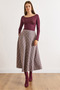 Women's Gray Zippered Plaid Maxi Bell Skirt Etk-19000378