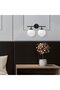Black Metal Sconce Wall Lamp with Fuzz E14 Compatible 36X16X24 cm Bedroom and Living Room - 2