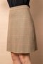 High Waist Lightweight Stretch Fabric Fabric Knee Length Bell Skirt-Mustard Houndstooth - 5