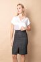 Women's Diagonal Lightweight Stretch Fabric Wool Fabric Front Slit Knee Length Pencil Skirt-Khaki Diagonal - 3