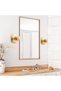 Shiny Gold Glass Sconce Wall Lamp E14 Compatible 25X25X20 cm Bedroom and Living Room - 3