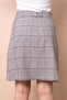 High Waist Lightweight Stretch Fabric Fabric Knee Length Bell Skirt-Grey Checkered - 7