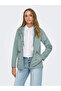 Women's Hooded Canvas Parka Blue Jacket - 15319876