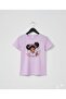 Children's Mix B Printed Cotton Crew Neck Lilac Tshirt - 2
