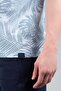 Regular Men's Crew Neck Blue Melange T-Shirt - 5