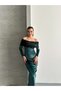 Women's Madonna Collar Sequin Detail Stylish Evening Dress