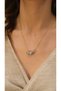 Gold Topcuk Chain Silver Ring Charm Detail Necklace