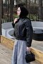 Belted Leather Jacket Black - 2
