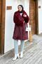 Uzun Faux Fur Coat Burgundy