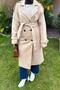 Lace-Up Detailed Cashmere Coat Milk Brown - 3
