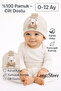 0-12 Months Baby Beanie Hat with Teddy Bear Bow Detail, Soft 100% Cotton Unisex, Flexible and Comfortable