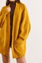 Women's Mustard Pocketed Soft Textured Knit Cardigan Hrk-19000455 - 4