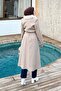 Fur Collar Coat Beige - 4