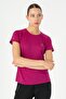 Slimfit Women's Crew Neck Dark Pink T-Shirt - 4