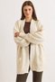 Women's Ecru Pocketed Soft Textured Knit Cardigan Hrk-19000455