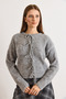 Women's Smoked Lace Detailed Soft Textured Knitwear Cardigan Hrk-19000458 - 2