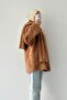 Plush Scarf Coat Milk Coffee - 2