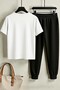 Unisex Boston Design Printed T-Shirt - 2-Piece Tracksuit Set - 2