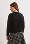Women's Black Lace-Like Knit Soft Textured Knitwear Sweater Kzk-19001053 - 3