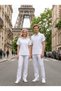 Women's Paris Model White Stretch Fabric Surgical Nurse Doctor Hospital Suit - 3