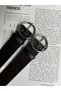 2-Piece Round Silver Buckle Women's Waist Belt, Casual Belt, Jacket Belt, Pants Belt