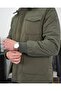 Slim Fit Baklava Pattern Bag Pocket Filling Fiber Coat - 4