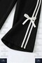 Girls' Bow Stripe Crew Neck Ribbon Tracksuit Set Mdl22 - 6