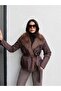 Collar Faux Fur Tie-Up Coat
