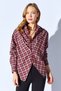 Burgundy Plaid Shirt with Front Tie Detail |   Ek110610715 - 6