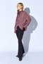 Burgundy Plaid Shirt with Front Tie Detail |   Ek110610715 - 3