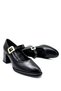 Scarf Buckle Detailed Heeled Casual Women's Shoes Black
