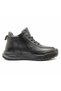 24882 Black Matte Genuine Leather Waterproof Short Ankle Outdoor Winter Half Sneaker Sports Boots Shoes - 3