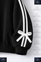 Girls' Bow Stripe Crew Neck Ribbon Tracksuit Set Mdl22 - 4