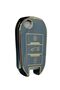 Peugeot 301 308 Key Case Cover Gray Gold 3 Buttons