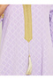 Women Purple Jacquard Jalabiya with Gold Trim - 4