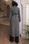 Smoked Waist Belted Long Cashmere Coat - 4