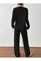 Women Black Textured T-Shirt and Pants Co-Ords - 5