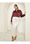 Women Burgundy Satin Embellished Collar Shirt - 3
