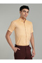 Men Yellow Short Sleeve Oxford Shirt - 4