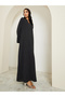 Women Crystal Embellished Jalabiya with Stand Collar - 3