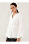 Women White Balloon Sleeve Wrap Top - 3