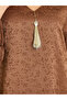 Women Brown Jacquard Jalabiya - 4