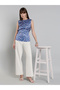 Women Blue Floral Sleeveless Top