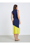 Women Color Block Sleeveless Midi Dress - 5