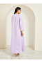 Women Purple Jacquard Jalabiya with Gold Trim - 5