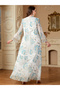 Women Floral Printed Sequins Embellished Jalabiya - 4