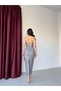 Gray Strapless Beaded Mdii Evening Dress - 6