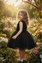 3D Rose Embossed Tulle Black Children's Evening Dress 2/12 Year Old Evening Dress Aby244 - 2