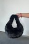 Non-Shedding Plush Ring Handle Women's Mini Durable Shoulder Bag Soft Fur Look Stylish Design - 7